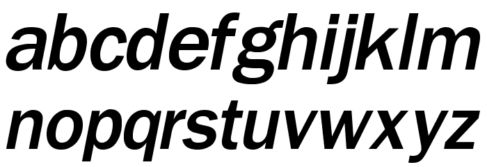 OPTIFranklinGothic-MediumItal Font LOWERCASE
