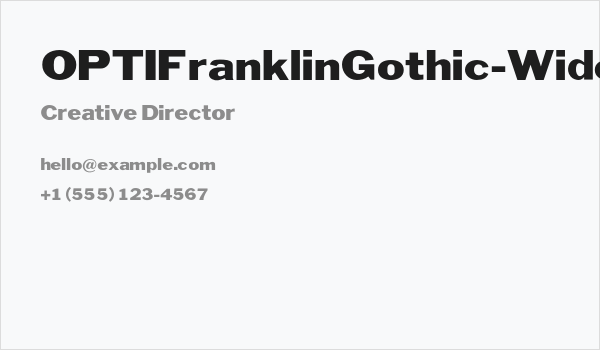 OPTIFranklinGothic-Wide Business Card