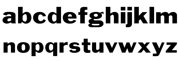 OPTIFranklinGothic-Wide Font LOWERCASE
