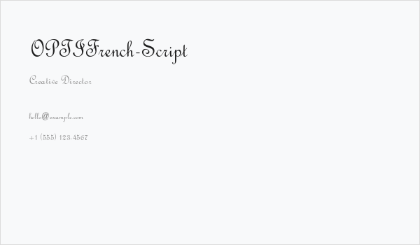 OPTIFrench-Script Business Card