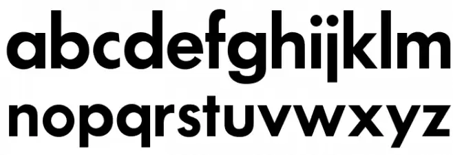 OPTIFuturaDemiBold Schriftart Kleinbuchstaben