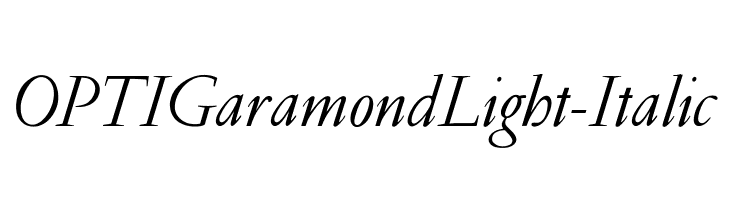 OPTIGaramondLight-Italic Font