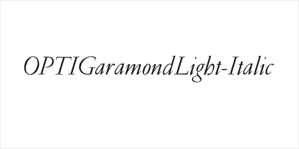 OPTIGaramondLight-Italic Logo