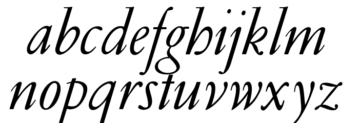 OPTIGaramondLight-Italic Font LOWERCASE