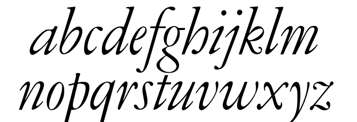 OPTIGaramondOld-Italic Font LOWERCASE