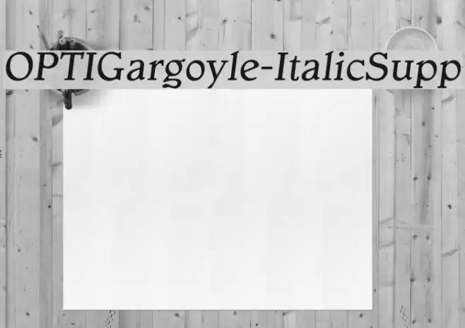 OPTIGargoyle-ItalicSupp  examples