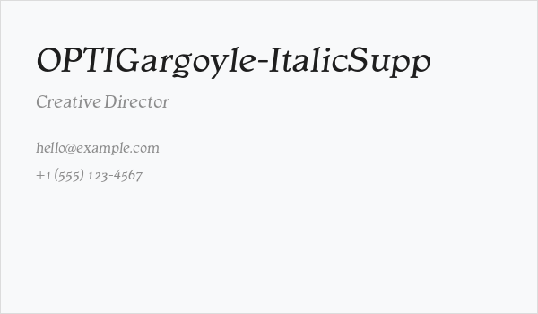 OPTIGargoyle-ItalicSupp Business Card