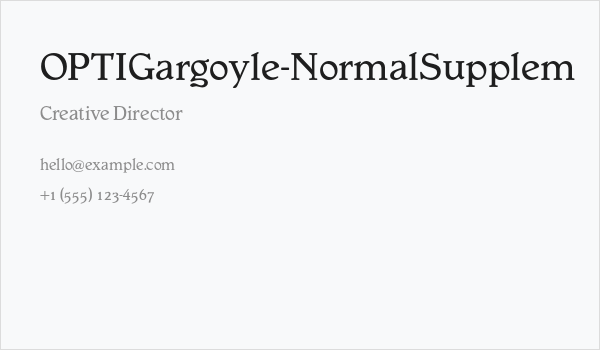 OPTIGargoyle-NormalSupplem Business Card