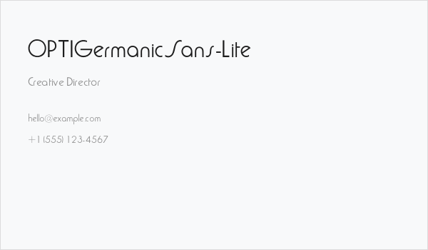 OPTIGermanicSans-Lite Business Card