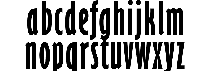 OPTIGibby-BoldXCond Font LOWERCASE
