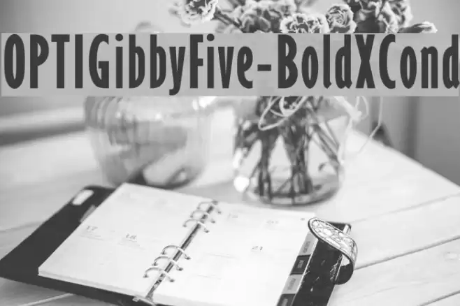 OPTIGibbyFive-BoldXCond Font examples