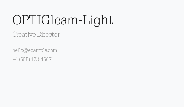 OPTIGleam-Light Business Card