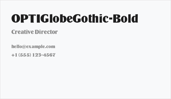 OPTIGlobeGothic-Bold Business Card