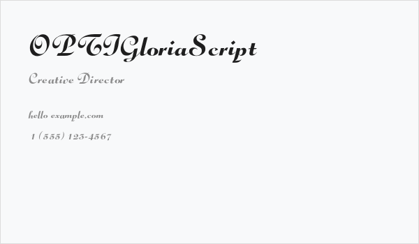OPTIGloriaScript Business Card