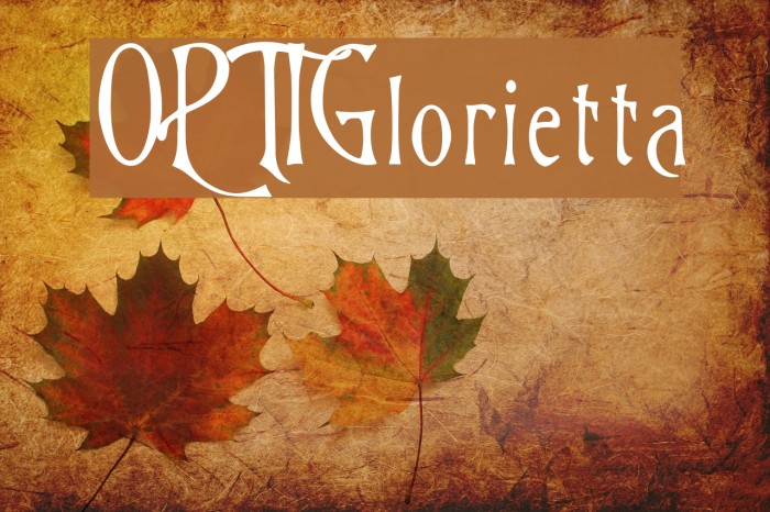 OPTIGlorietta Font examples