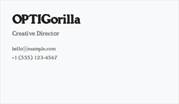 OPTIGorilla Business Card