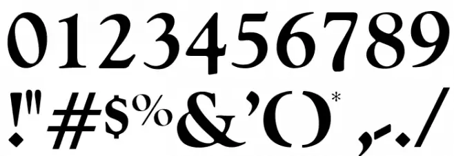 OPTIGoudy-BoldAgency Font OTHER CHARS