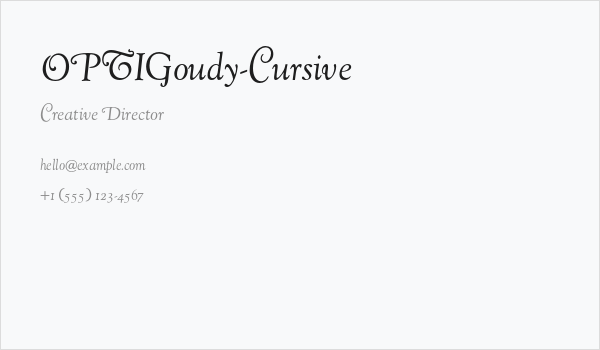 OPTIGoudy-Cursive Business Card