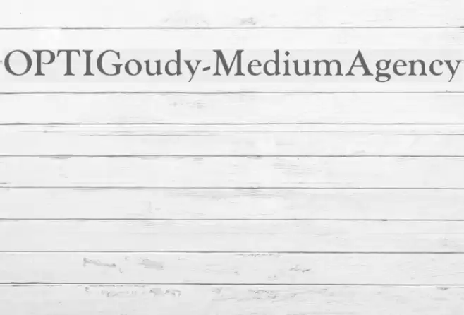 OPTIGoudy-MediumAgency خط examples
