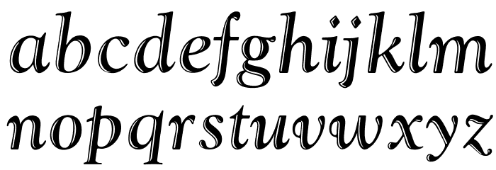 OPTIGoudyHandTooled-Italic Font LOWERCASE