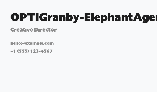 OPTIGranby-ElephantAgency Business Card