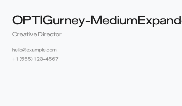 OPTIGurney-MediumExpanded Business Card