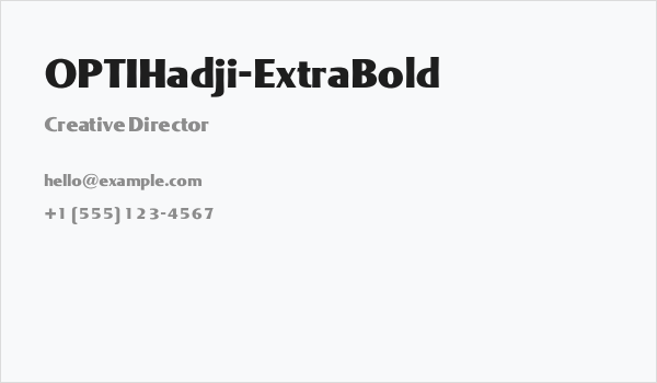 OPTIHadji-ExtraBold Business Card