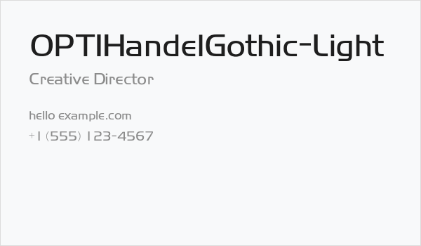 OPTIHandelGothic-Light Business Card
