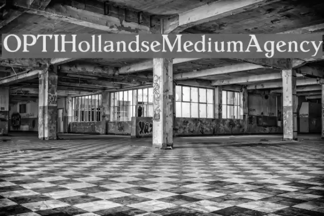 OPTIHollandseMediumAgency Schriftart examples
