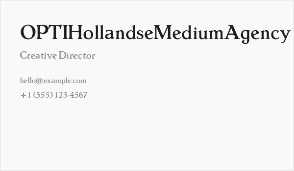 OPTIHollandseMediumAgency Business Card