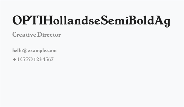 OPTIHollandseSemiBoldAg Business Card