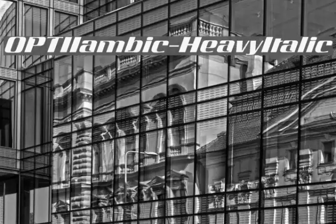 OPTIIambic-HeavyItalic Font examples