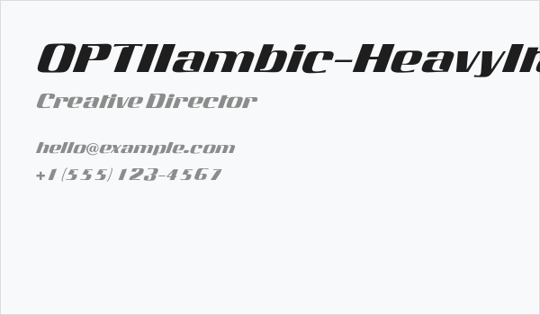 OPTIIambic-HeavyItalic Business Card