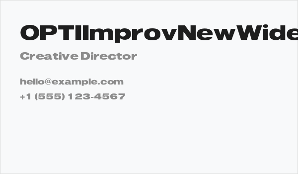 OPTIImprovNewWideNine Business Card