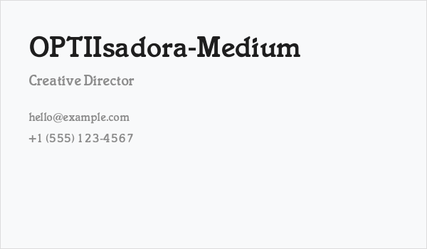 OPTIIsadora-Medium Business Card