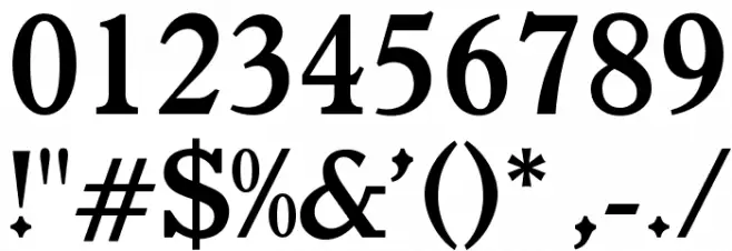 OPTIItalianOldstyle-Bold Font OTHER CHARS