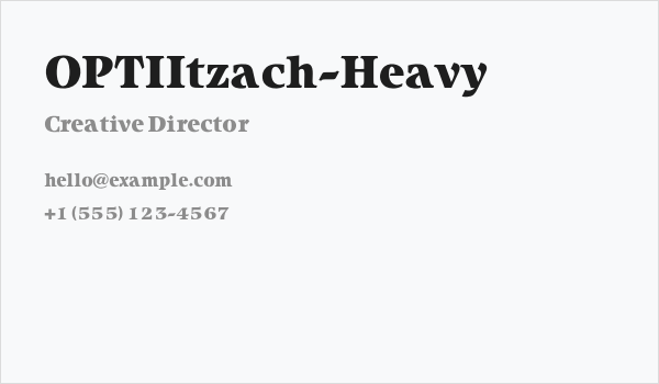 OPTIItzach-Heavy Business Card