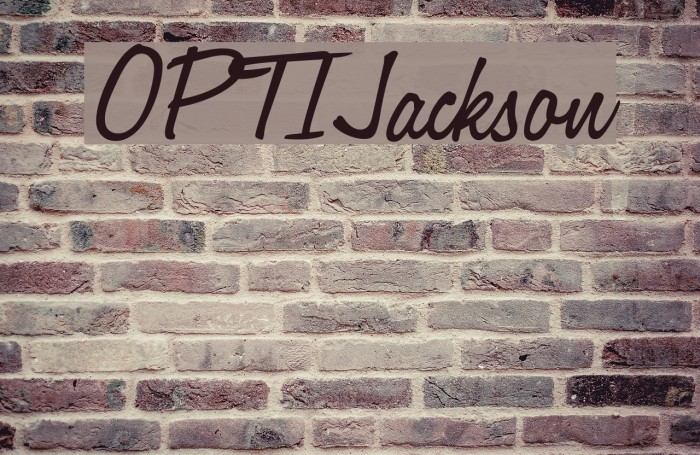 OPTIJackson Font examples