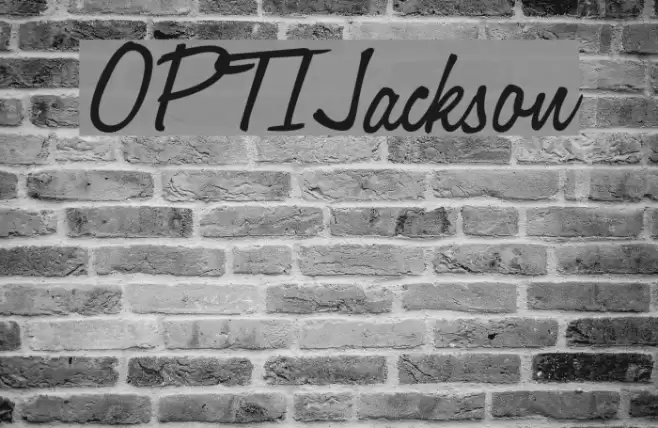 OPTIJackson Font examples