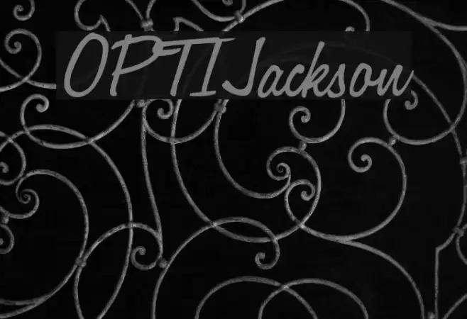 OPTIJackson Font examples