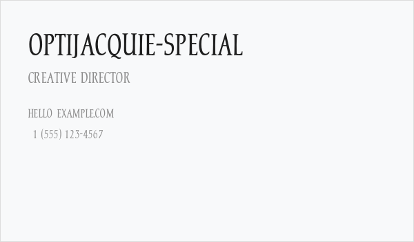 OPTIJacquie-Special Business Card