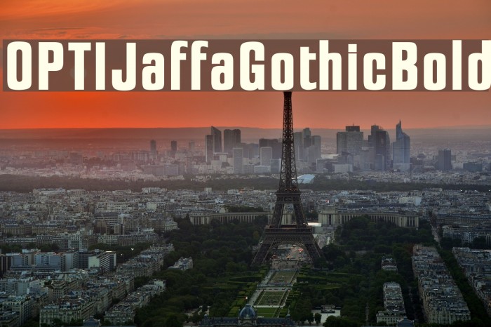 OPTIJaffaGothicBold Font examples