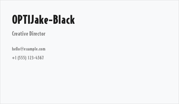OPTIJake-Black Business Card