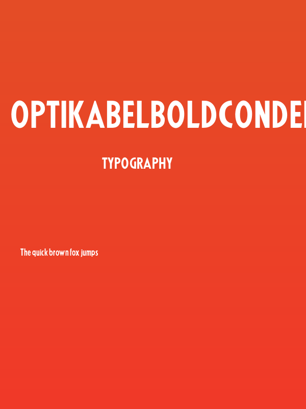 OPTIKabelBoldCondensed Poster