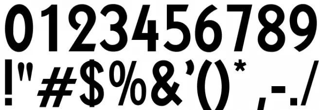 OPTIKabelFive-BoldCond Font OTHER CHARS