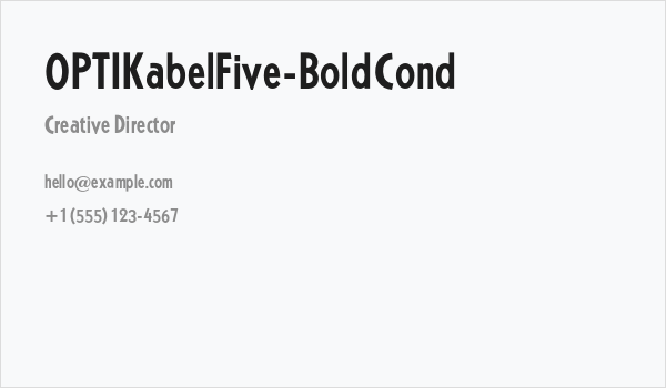 OPTIKabelFive-BoldCond Business Card