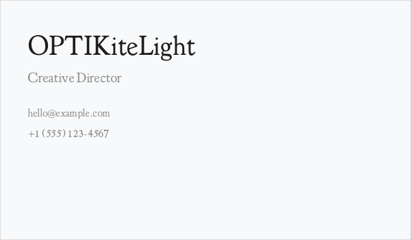 OPTIKiteLight Business Card