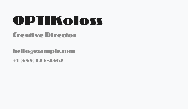 OPTIKoloss Business Card