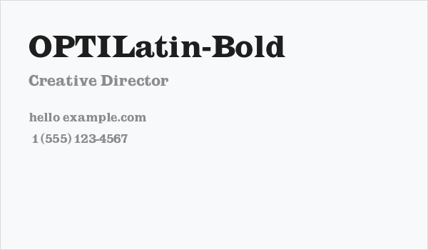 OPTILatin-Bold Business Card