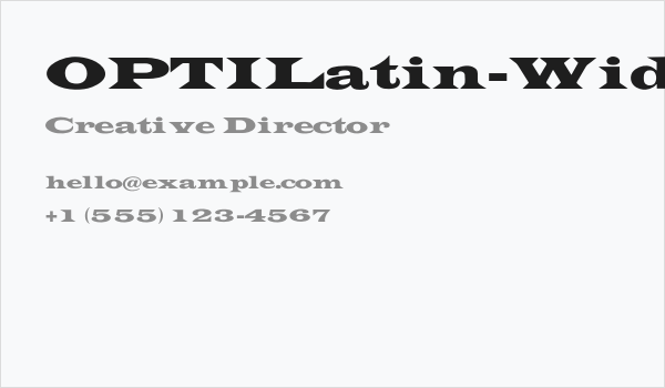 OPTILatin-Wide Business Card